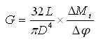 فرمول ضریب الاستیسیته پیچشی
